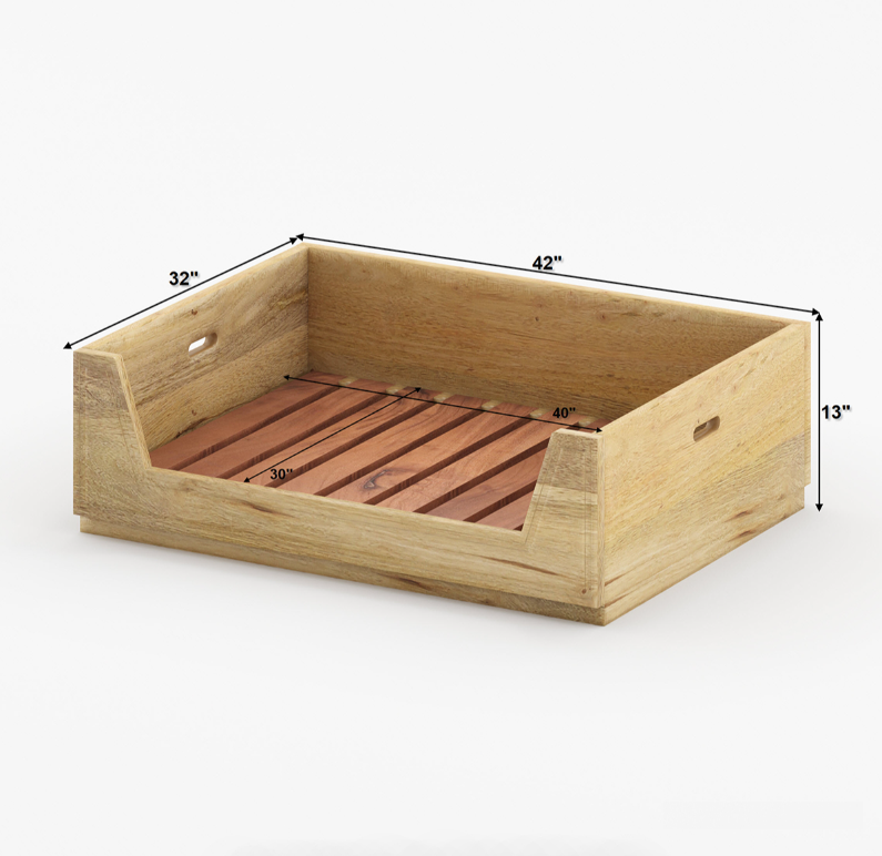 PawHaven Bed & Dine Station in Solid Wood