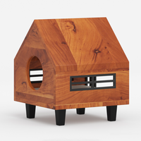 The Bark & Meow Hut in Solid Wood