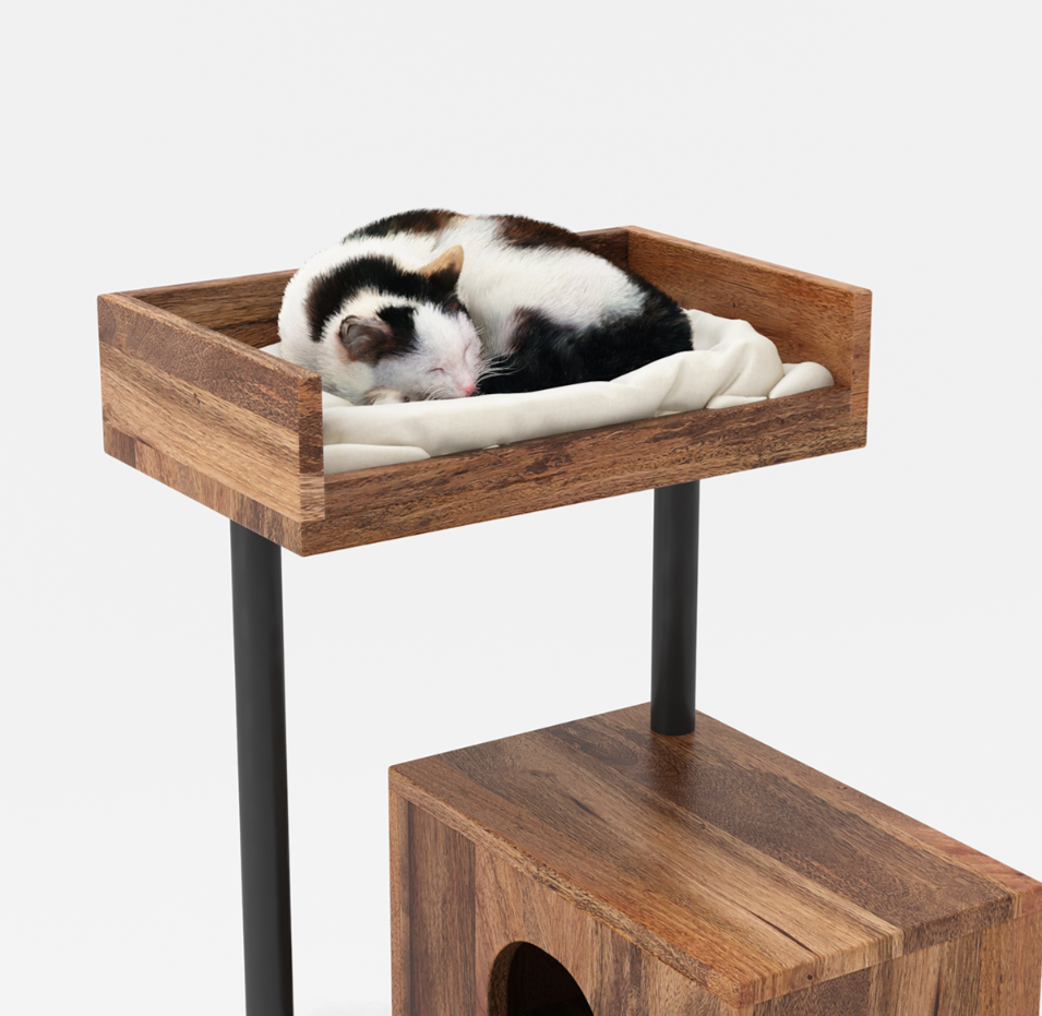 Pawnest Hut in Solid Wood & Metal