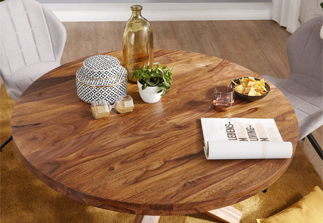 Sheesham Solid Wood Dining Table-Round