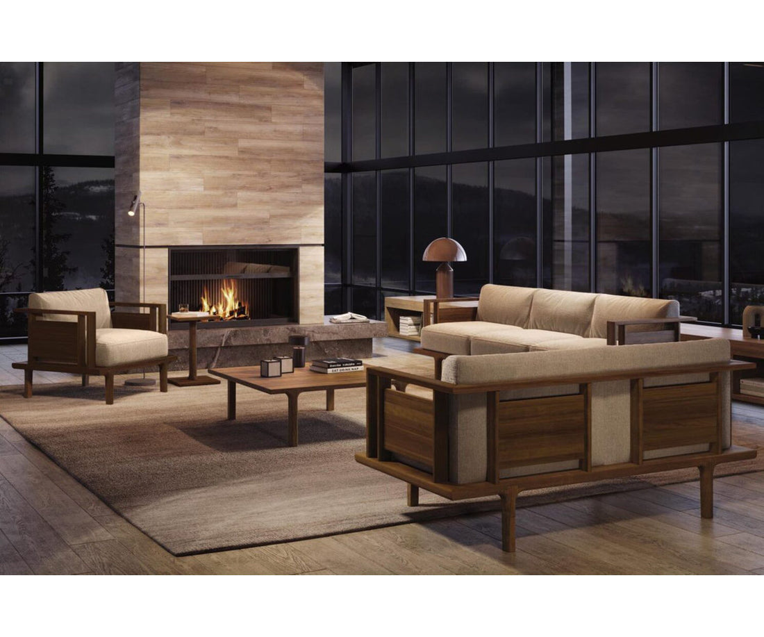 Sierra 3 Seater Upholstered Sofa in Solid Wood frame For Living Room