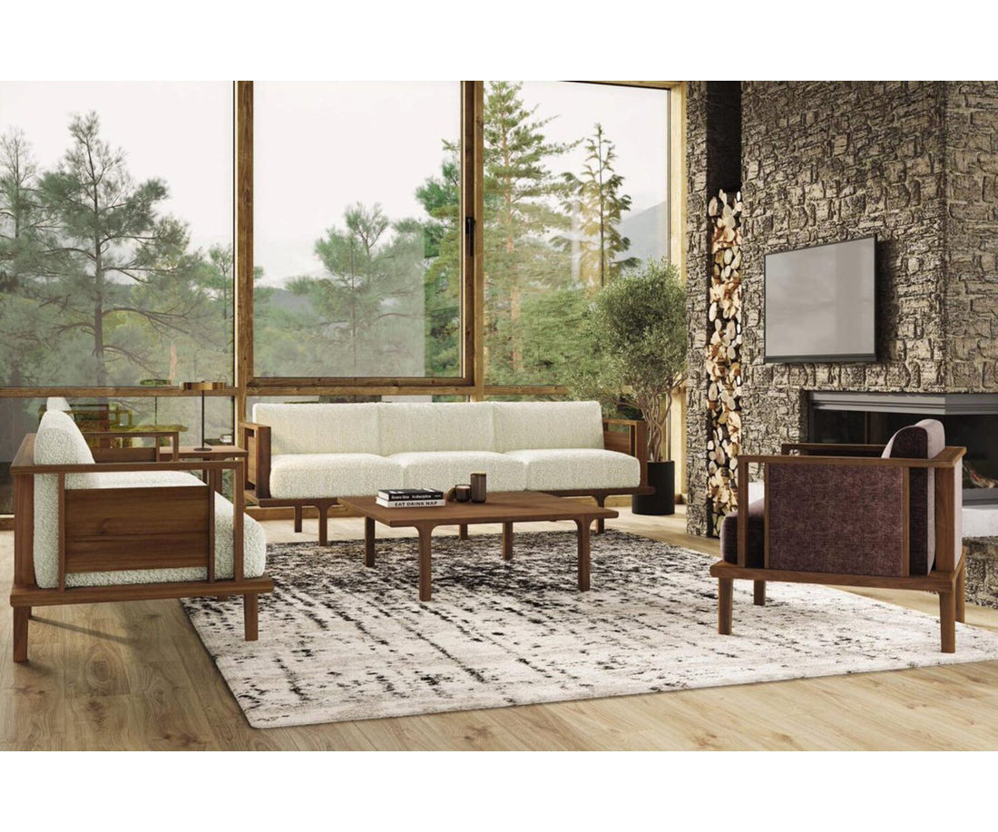 Sierra 3 Seater Upholstered Sofa in Solid Wood frame For Living Room