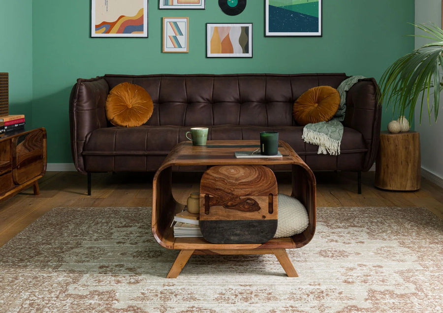 Solid Wood Coffee Table with Storage