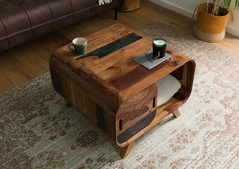 Solid Wood Coffee Table with Storage