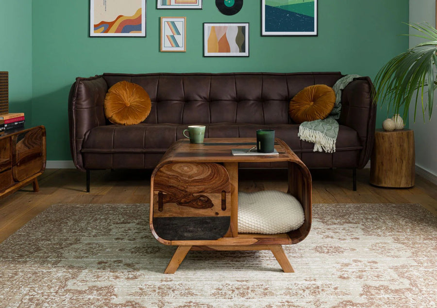 Solid Wood Coffee Table with Storage