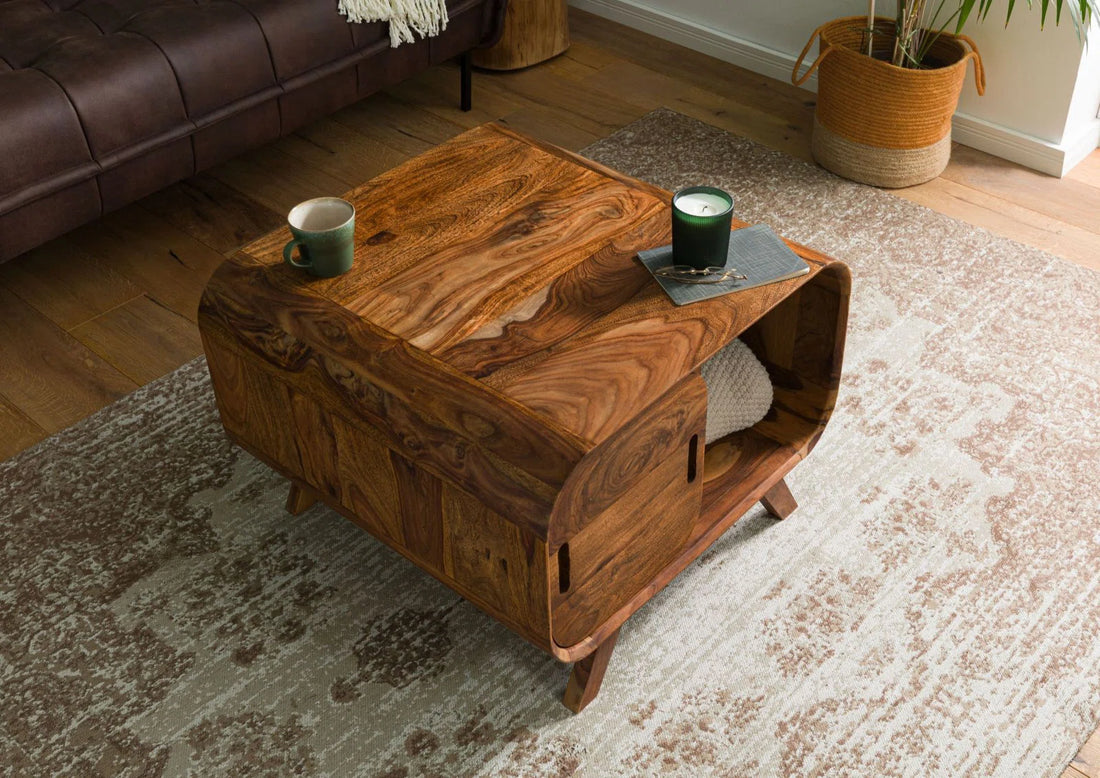 Solid Wood Coffee Table with Storage