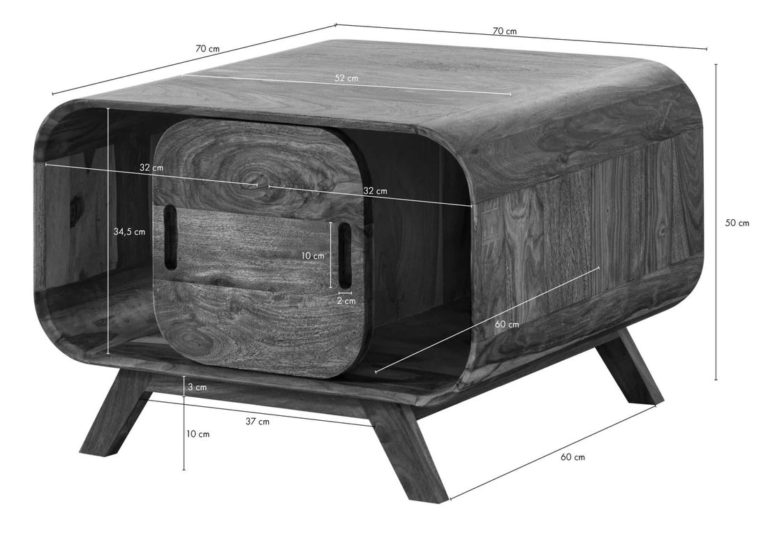 Solid Wood Coffee Table with Storage