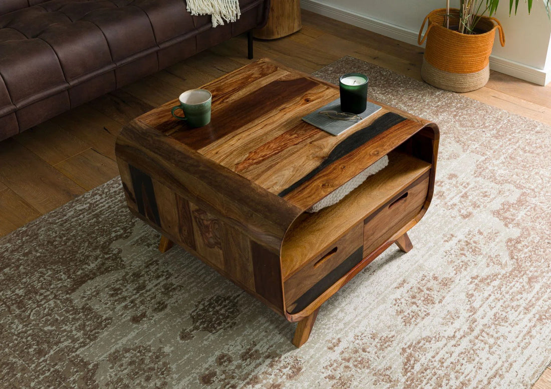 Solid Wood Coffee Table with Storage