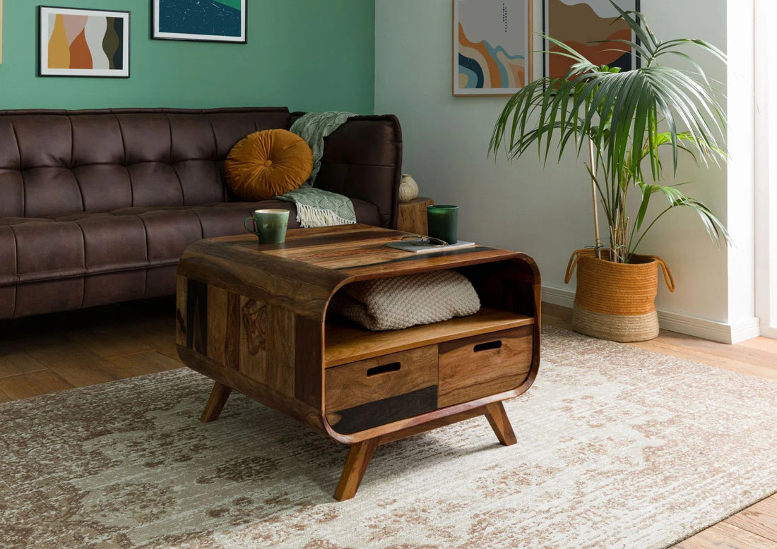 Solid Wood Coffee Table with Storage