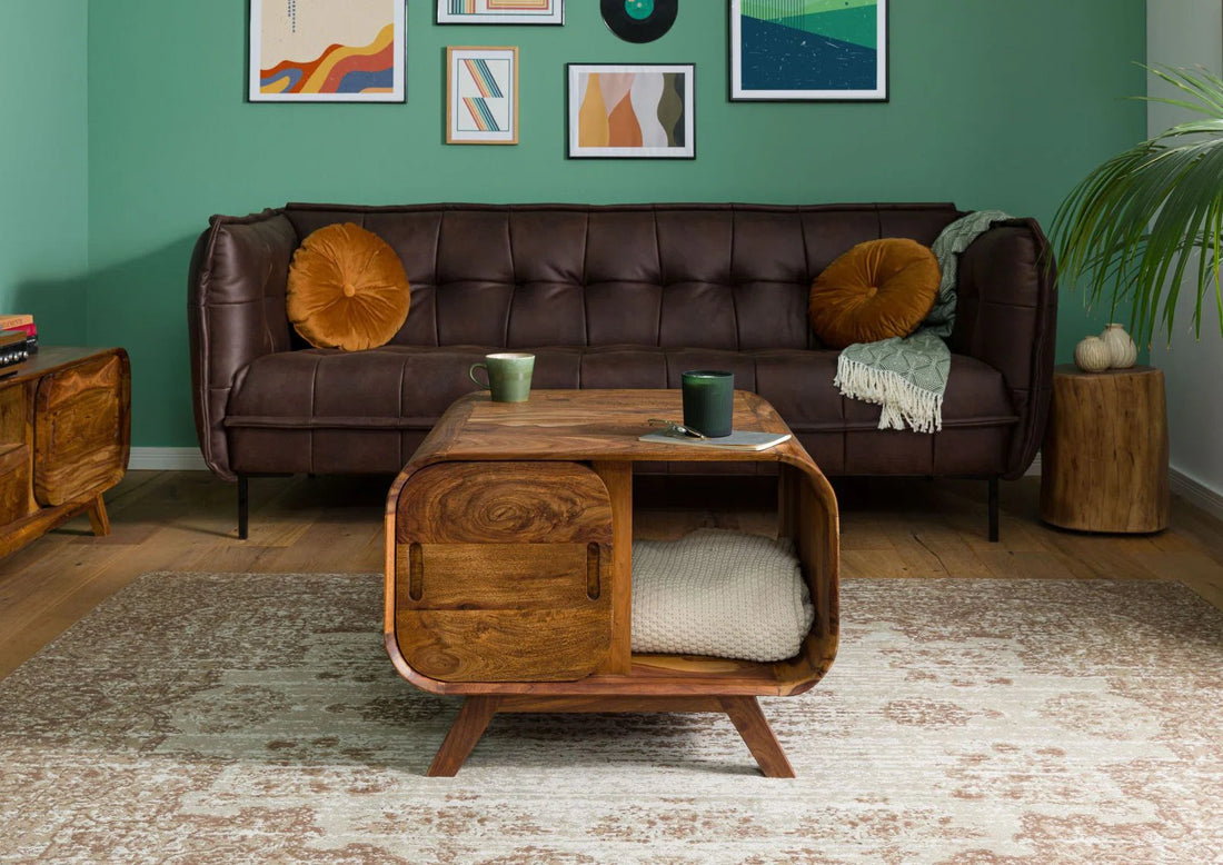 Solid Wood Coffee Table with Storage