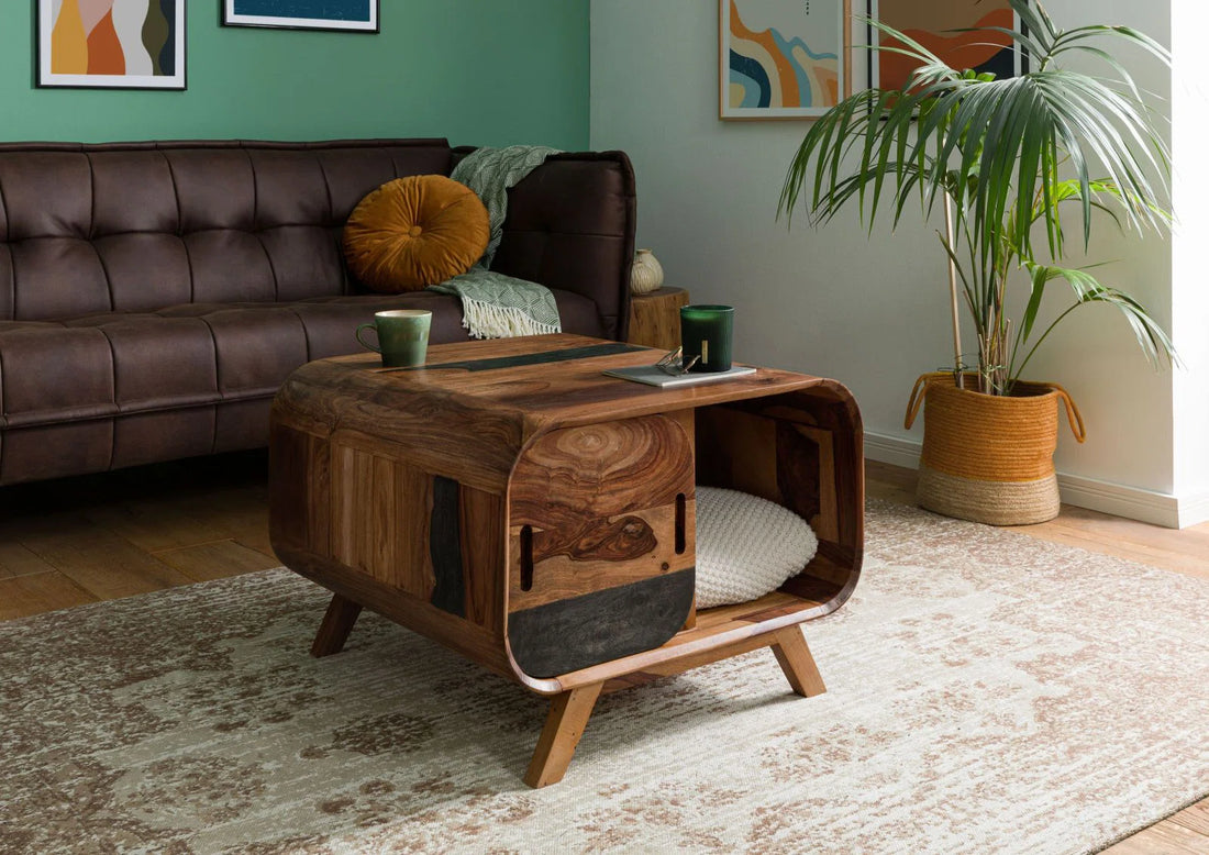 Solid Wood Coffee Table with Storage