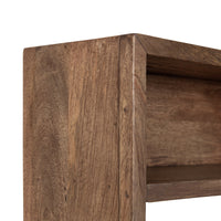 Solid Wood Floating Desk with Storage | Natural Finish | Wall Mount