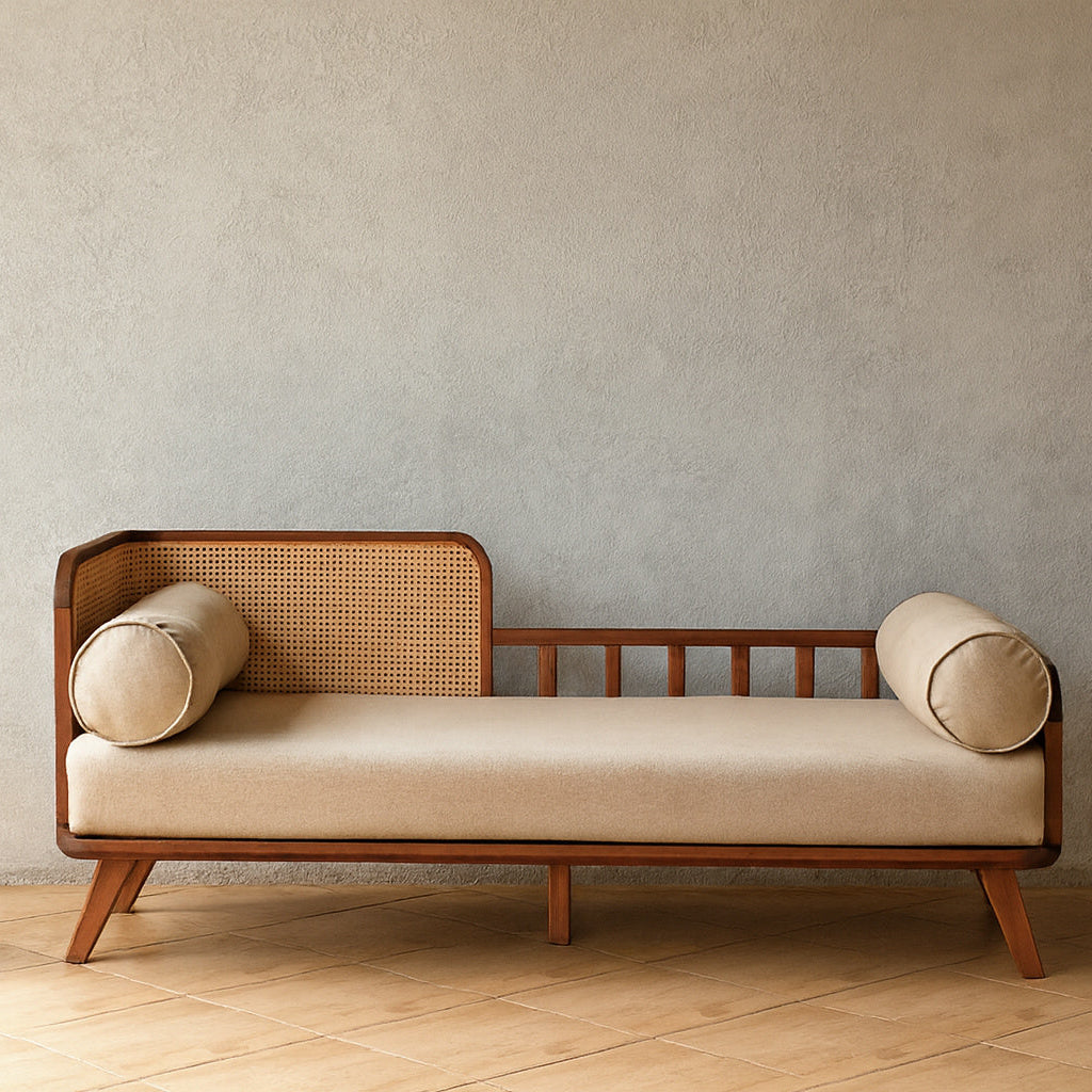solid wood cane daybed 