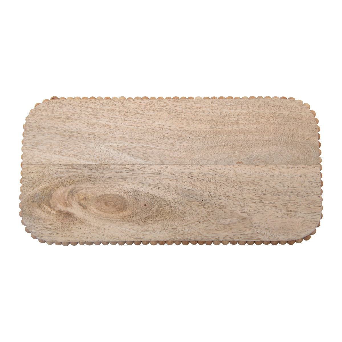 Rectangular Solid Wood Tray Beading Edge - 16" |Natural Finish