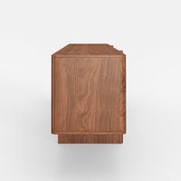 Stylish TV Cabinet with Acacia Wood Doors & Walnut Body – 4 Storage Compartments