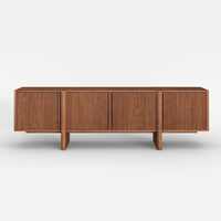 Stylish TV Cabinet with Acacia Wood Doors & Walnut Body – 4 Storage Compartments