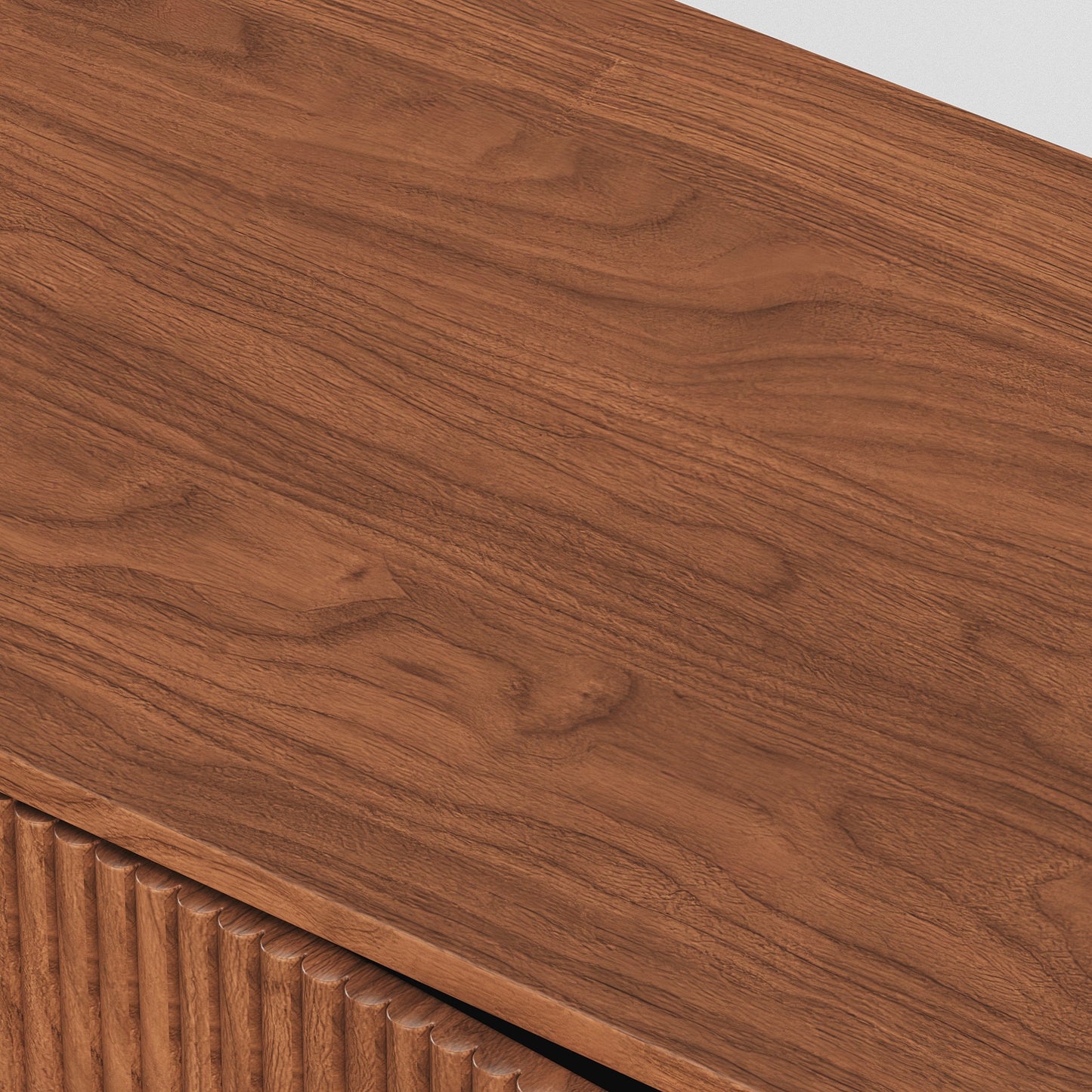 Stylish TV Cabinet in Acacia Wood  | 4 Storage Compartments | Honey Finish