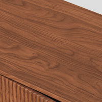 Stylish TV Cabinet with Acacia Wood Doors & Walnut Body – 4 Storage Compartments