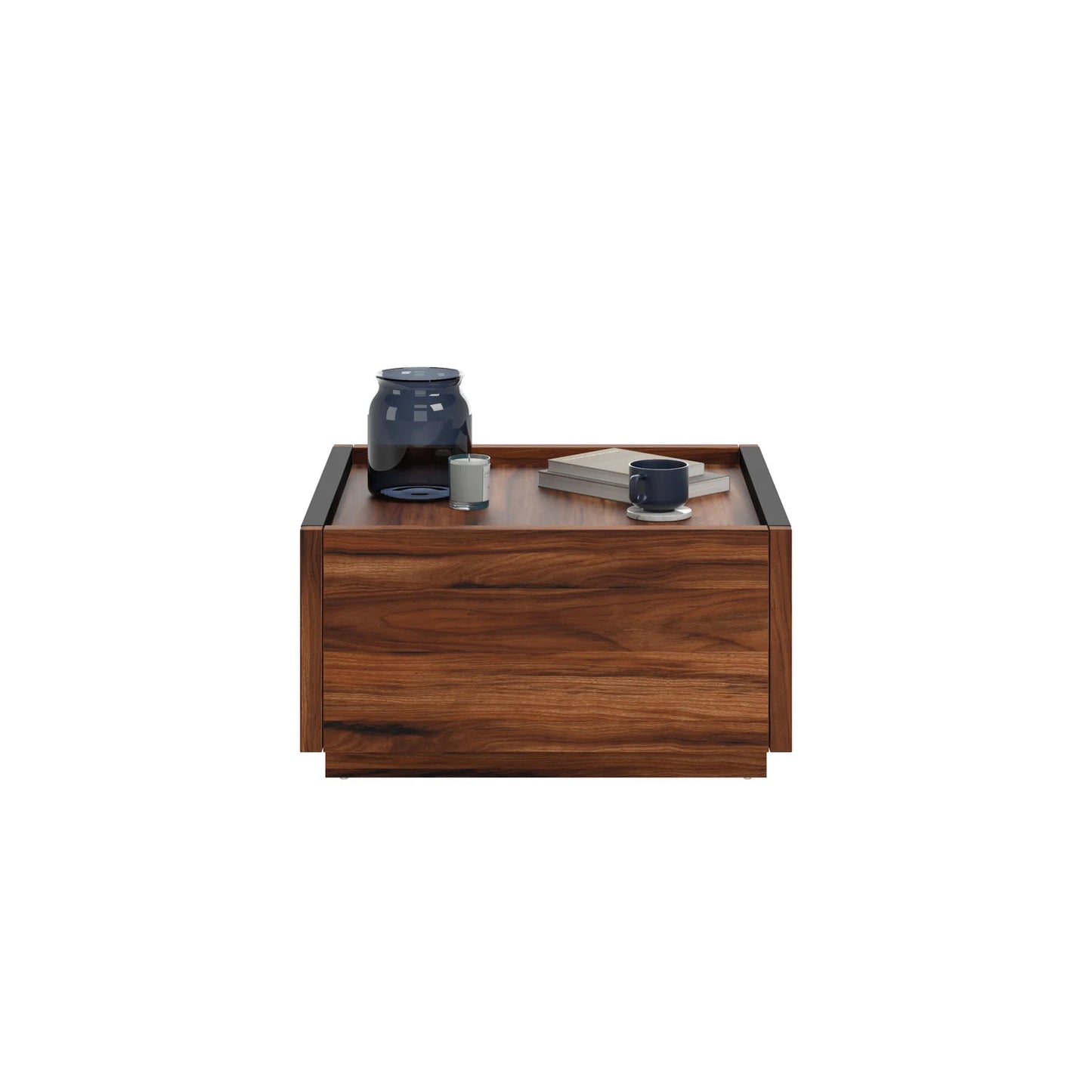 Tyzor Acacia Wood Square Coffee Table with Drawer Storage