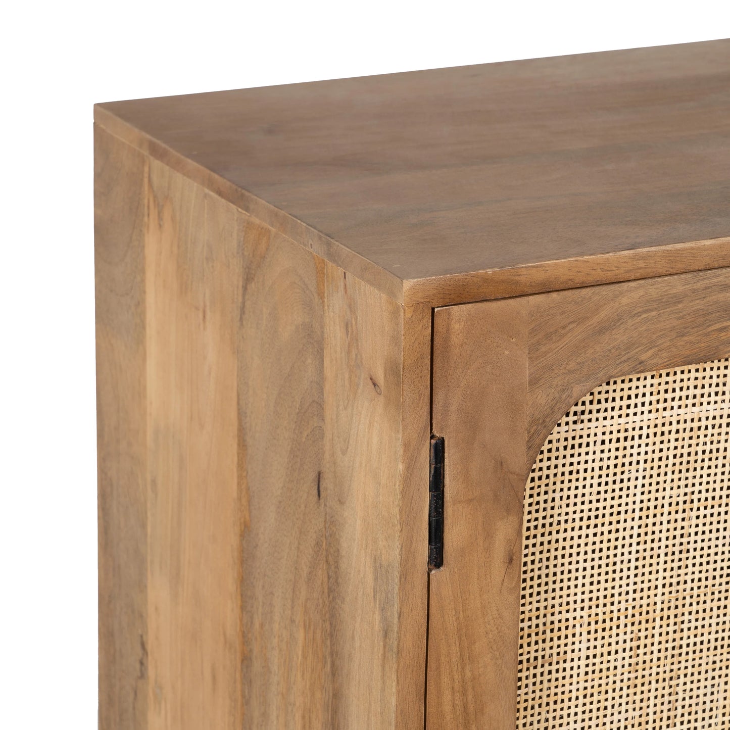Vinnie Solid Wood Rattan Sideboard in Mango Wood
