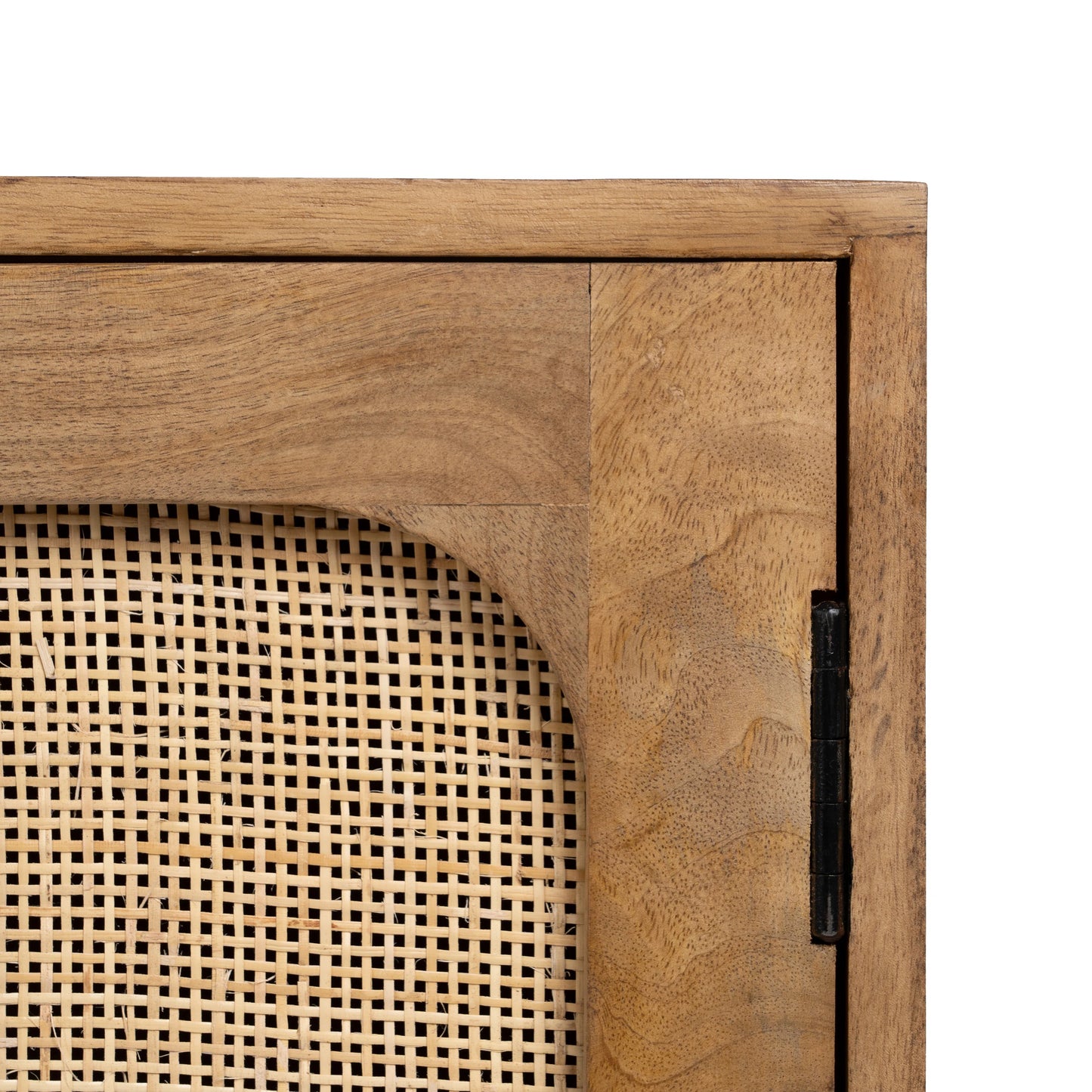 Vinnie Solid Wood Rattan Sideboard in Mango Wood