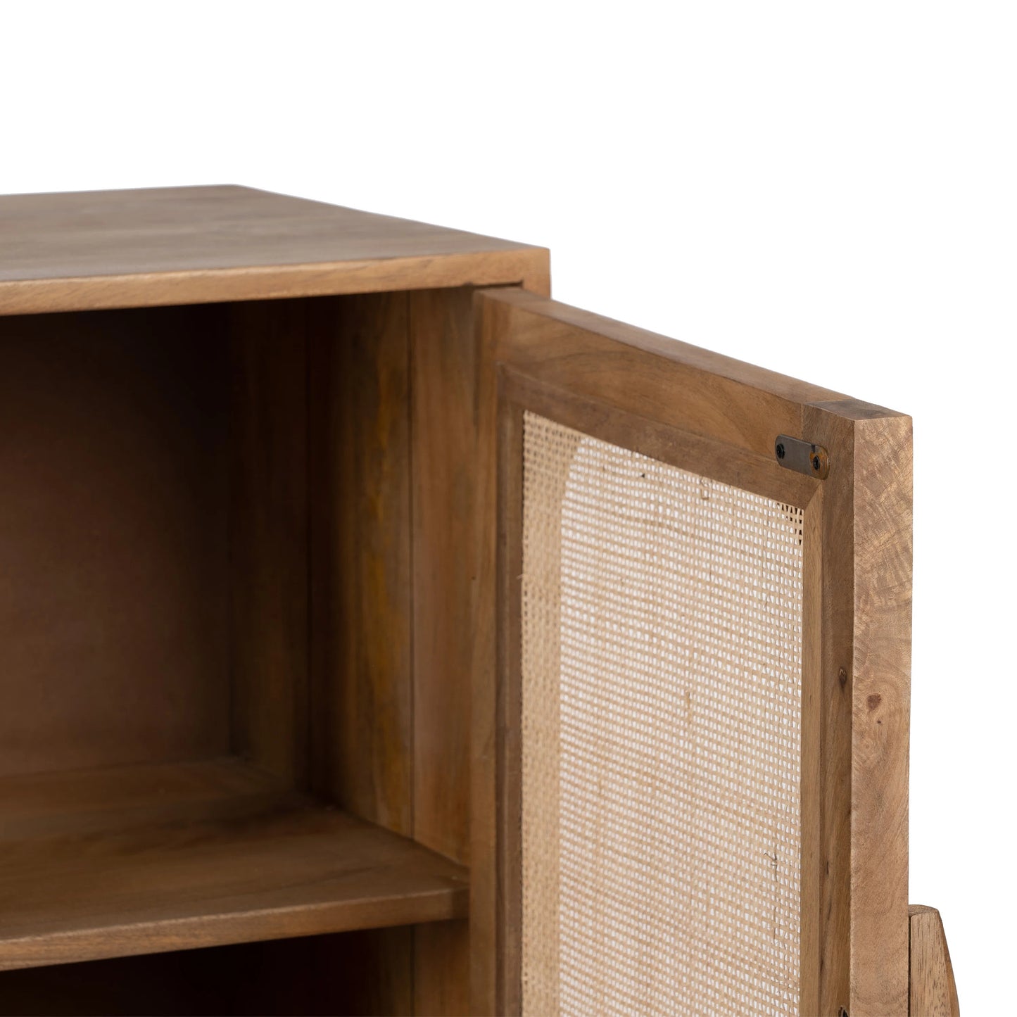 Vinnie Solid Wood Rattan Sideboard in Mango Wood