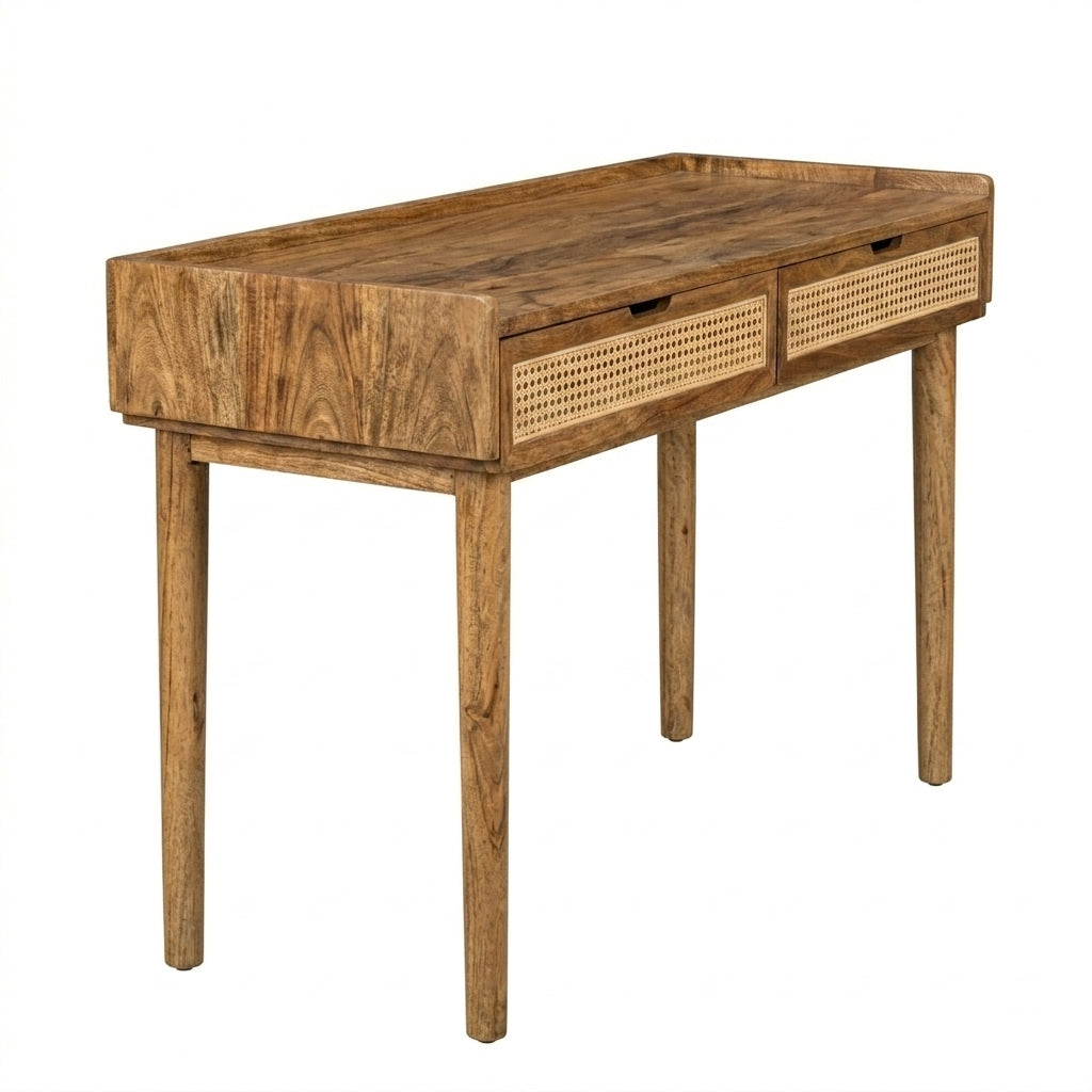 Willow Study Desk in Solid Mango Wood – Natural Finish