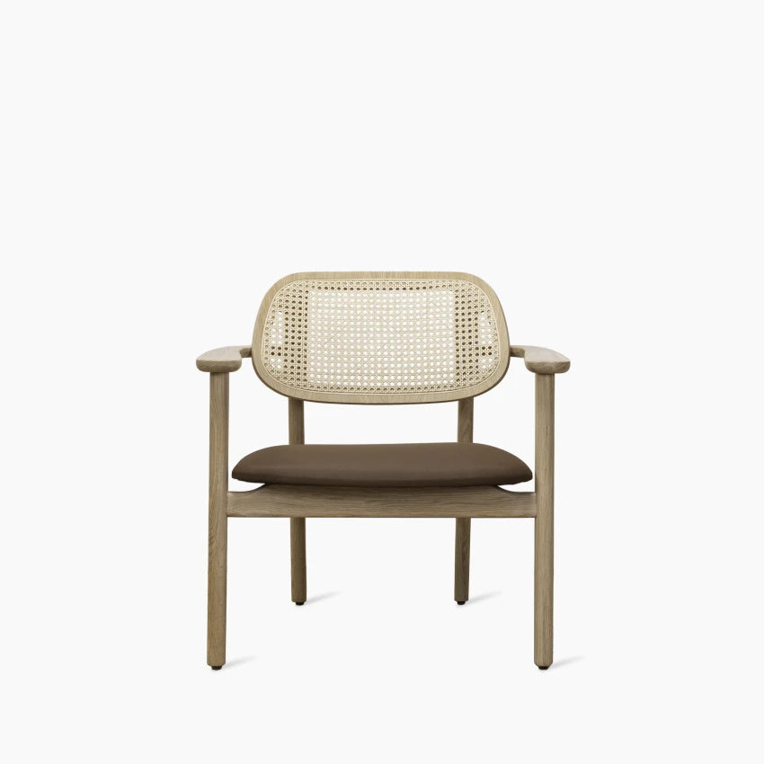 Handcrafted Comfort Rattan Lounge Chair in Solid Wood