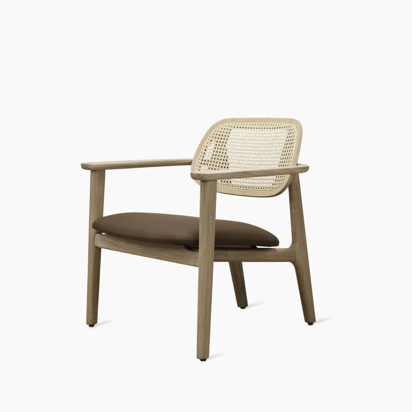 Handcrafted Comfort Rattan Lounge Chair in Solid Wood