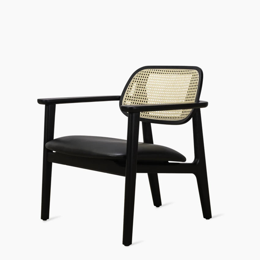 Handcrafted Comfort Rattan Lounge Chair in Solid Wood