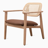 Handcrafted Comfort Rattan Lounge Chair in Solid Wood