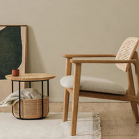 Handcrafted Comfort Rattan Lounge Chair in Solid Wood