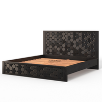 Modern Weave Pattern Solid Wood Bed