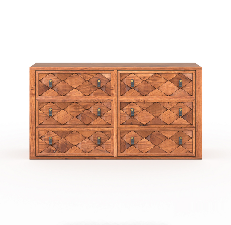 Modern Weave Pattern Solid Wood Chest of Drawer