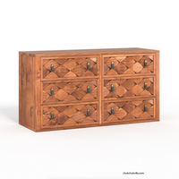 Modern Weave Pattern Solid Wood Chest of Drawer