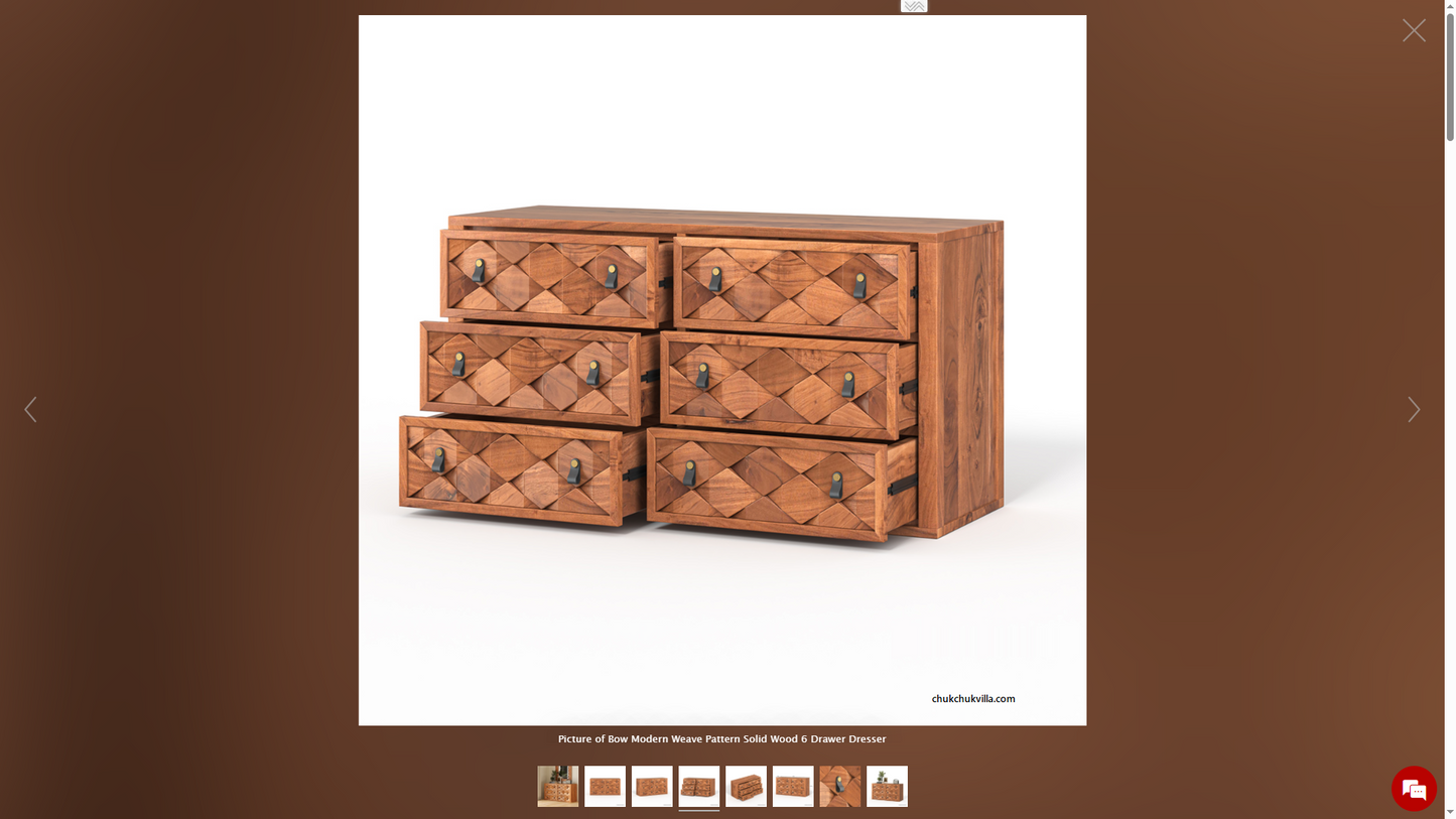 Modern Weave Pattern Solid Wood Chest of Drawer
