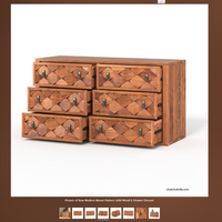 Modern Weave Pattern Solid Wood Chest of Drawer