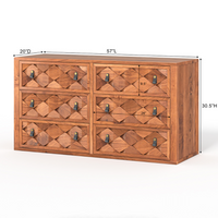 Modern Weave Pattern Solid Wood Chest of Drawer