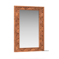 Modern Weave Pattern Solid Wood Mirror