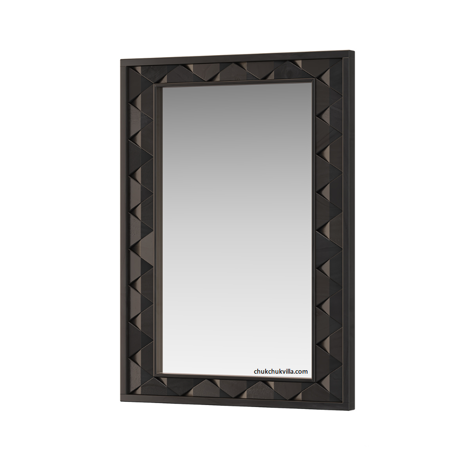 Modern Weave Pattern Solid Wood Mirror