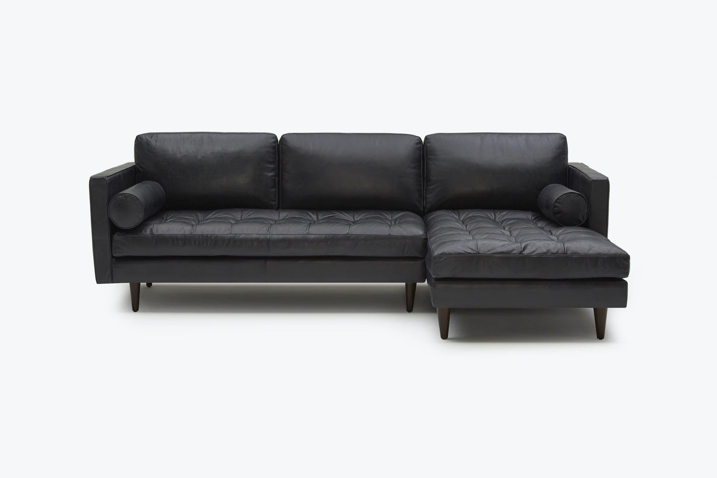 Briar 4 Seater Sectional Sofa for Living Room in Leather Upholstery | Solid Wood Frame