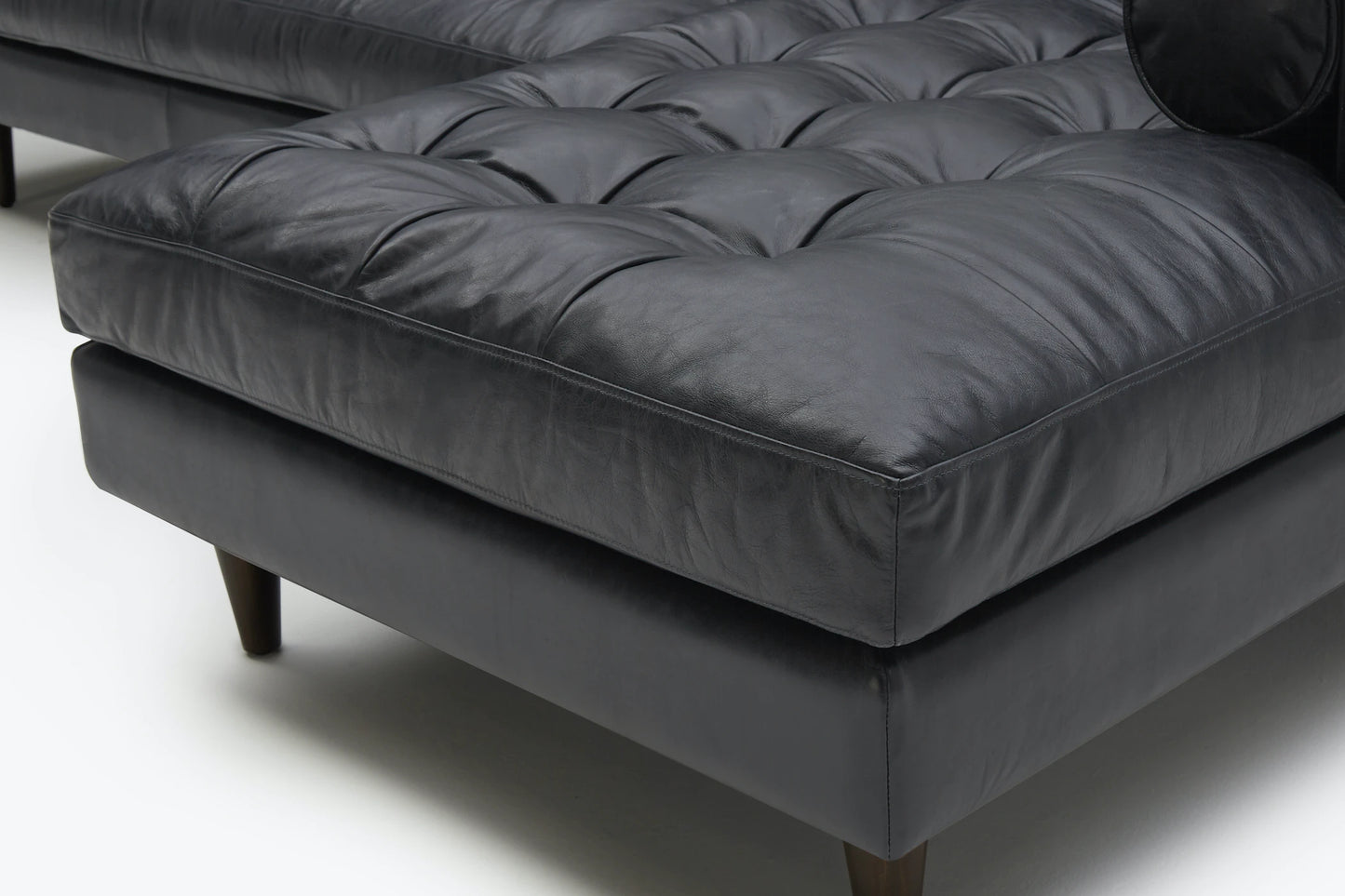 Briar 4 Seater Sectional Sofa for Living Room in Leather Upholstery | Solid Wood Frame