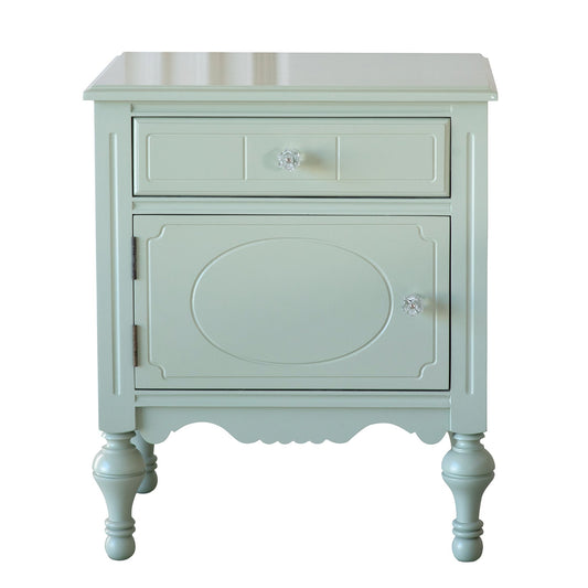 Carolina Bedside Table in Mango Wood | Drawer Storage |Door Storage | Carved Legs