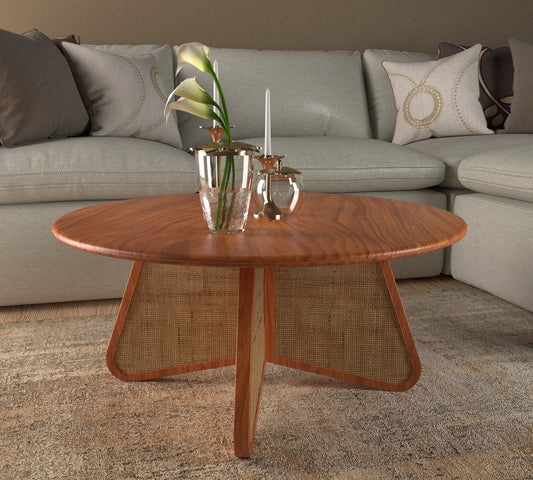 Irine Rattan Coffee Table in Solid Wood
