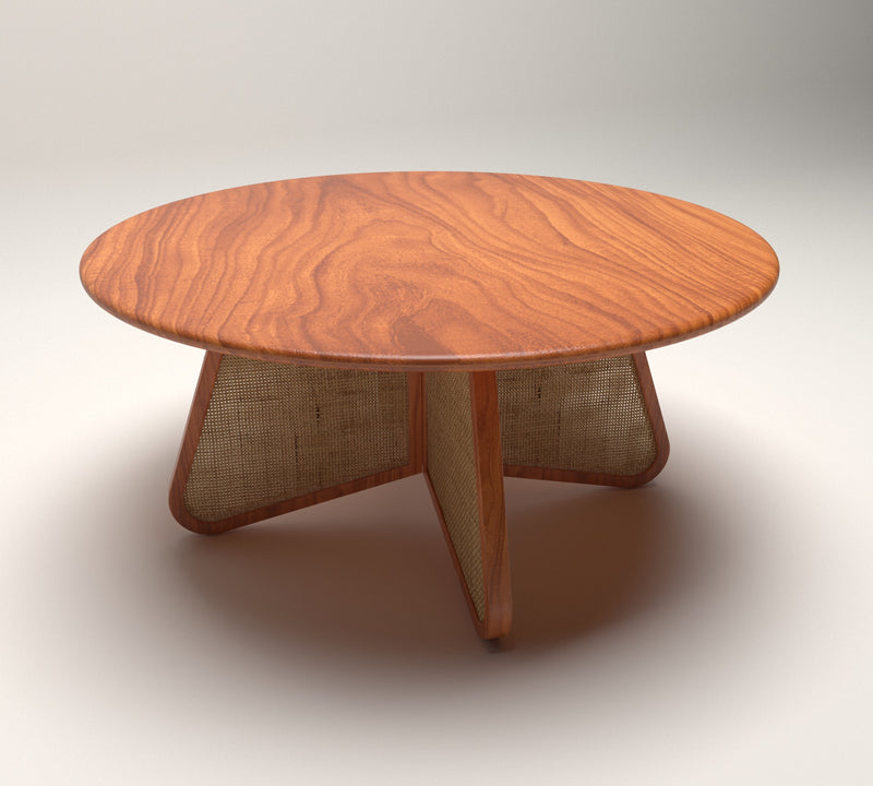 Irine Rattan Coffee Table in Solid Wood