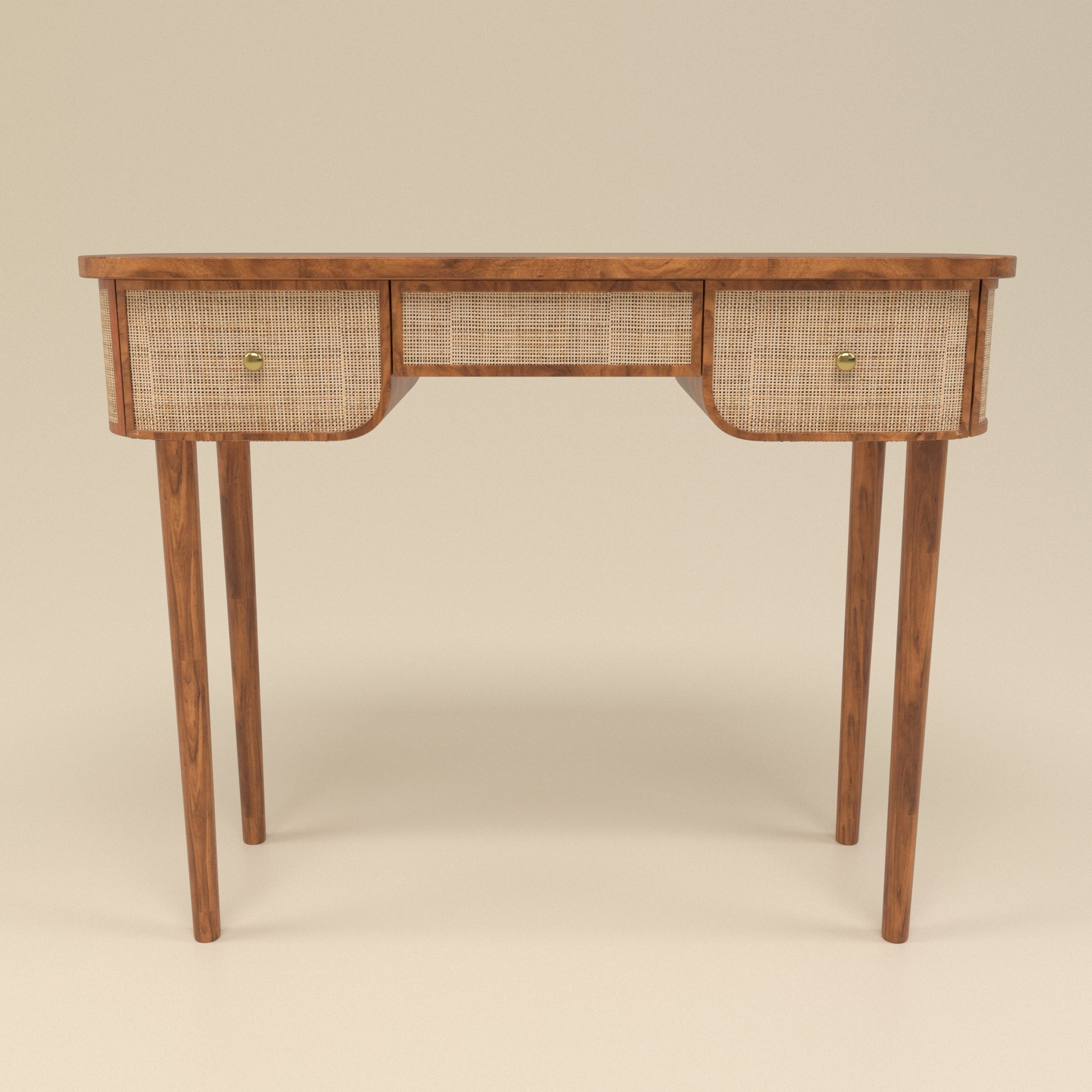 Curve Rattan Console Table