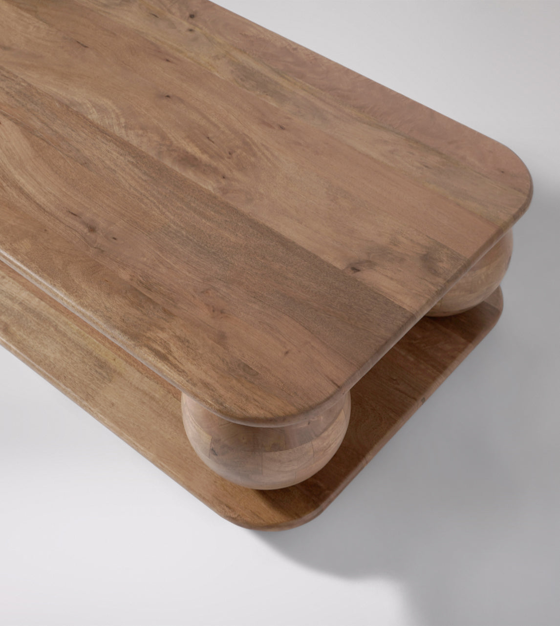 Baori Sphere Coffee Table | Mango Wood | Natural Finish | Maximalist Design | Curved Edge