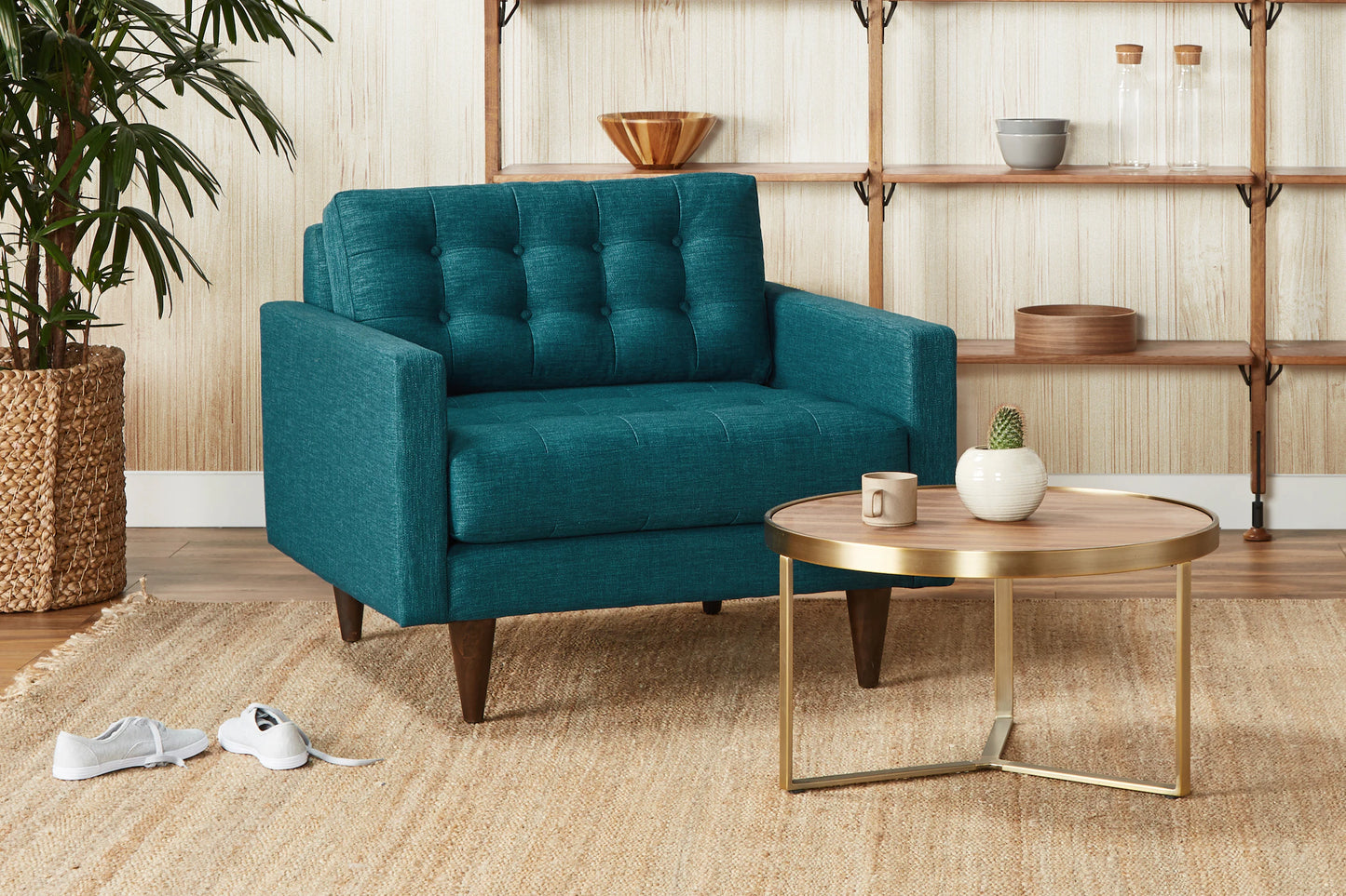Eliot Armchair |Premium Upholstery| Solid Wood Frames