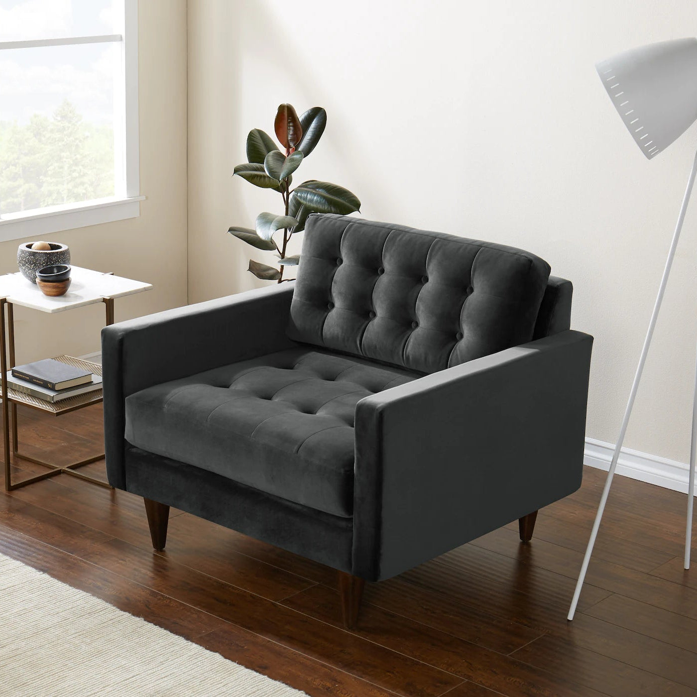 Eliot Armchair |Premium Upholstery| Solid Wood Frames