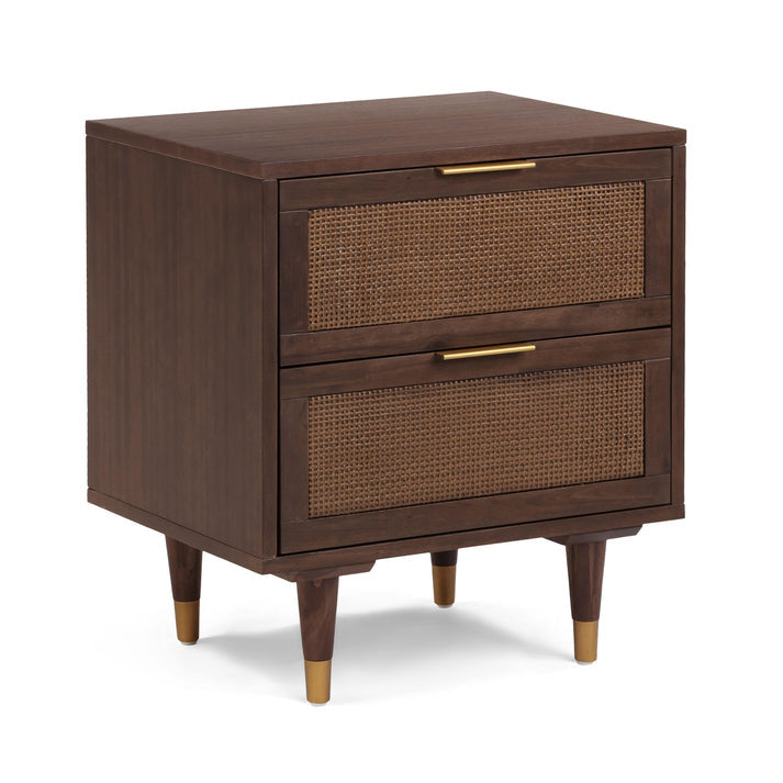 Florence Rattan Bedside Table | Mango Wood | Drawer Storage | Rattan Design | Custom Finish Available